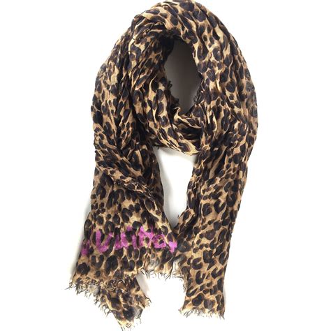 louis vuitton blue leopard print scarf